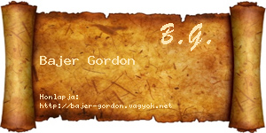 Bajer Gordon névjegykártya